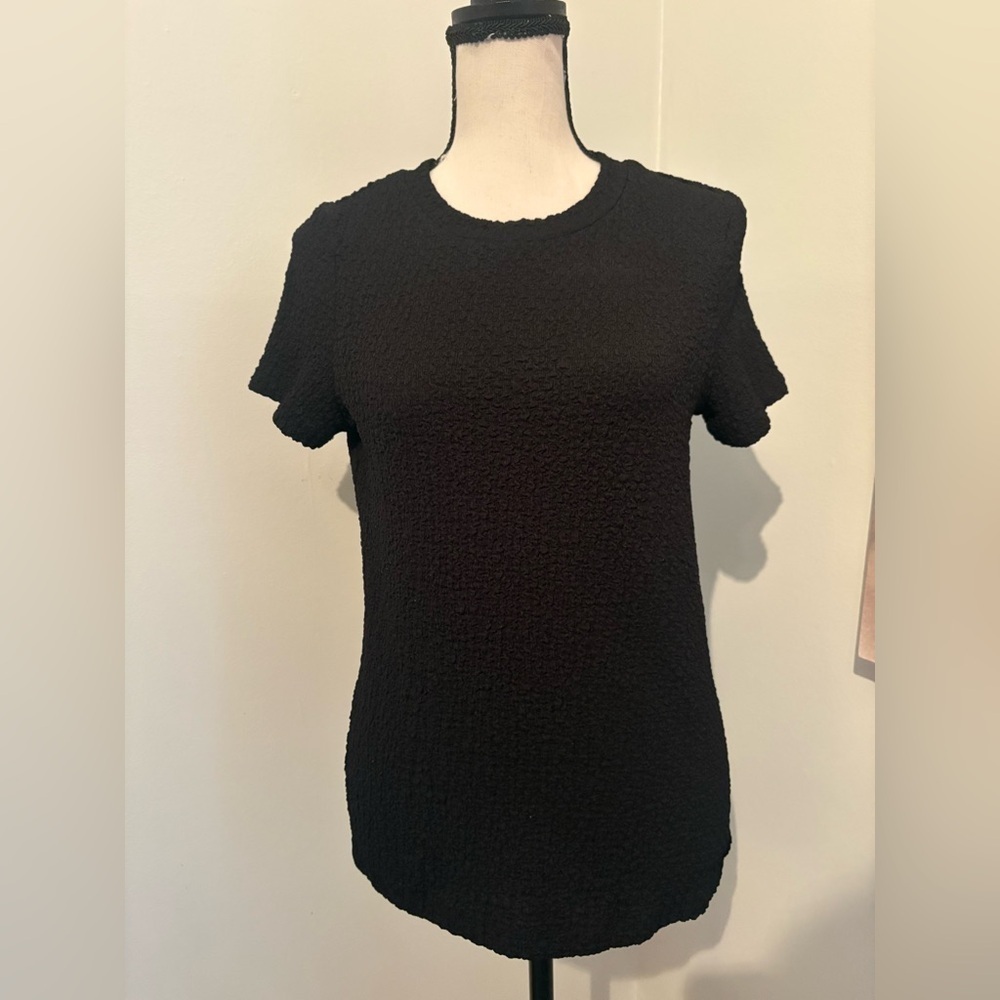 Time and Tru Women's Pucker Knit Tee Black Women’s Size Small 4-6 - Picture 4 of 8